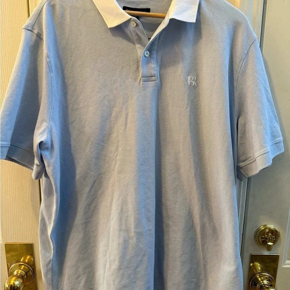 NWT Banana Republic Light Blue Pique Polo w/ White Collar - Size XLT